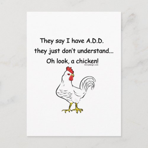 ADD Chicken Humor Postcard