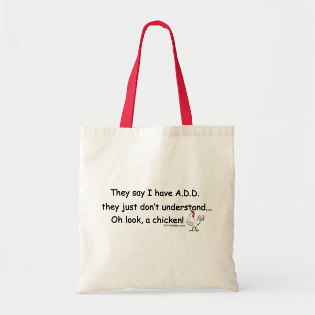 ADD Chicken Humor Tote Bag (Front)
