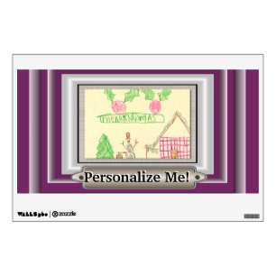 Add Child's Drawing with Custom Color Frame Wall Decal