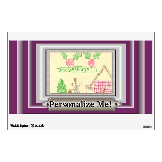 Add Child's Drawing with Custom Color Frame Wall Decal (Front)