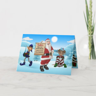 Add Child's Name "Santa's Nice List" Holiday Card