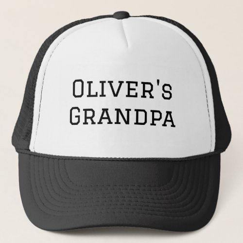 Add Childs Name to Grandpa Trucker Hat