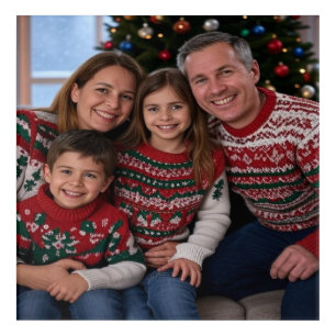 Add Christmas Family Photo Customize Acrylic Print