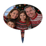 Add Christmas Family Photo Customize Cake Topper