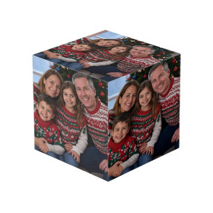 Add Christmas Family Photo Customize Cube
