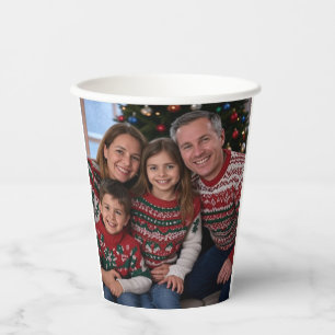 Add Christmas Family Photo Customize Paper Cups