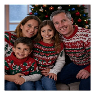 Add Christmas Family Photo Customize Poster