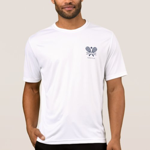 Add Club Name Navy Blue Logo Tennis Team Custom T_Shirt