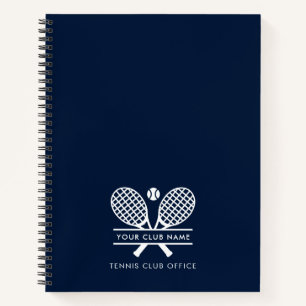 Add Club Name Tennis Sports Team Office Navy Blue Notebook