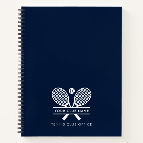 Add Club Name Tennis Sports Team Office Navy Blue Notebook