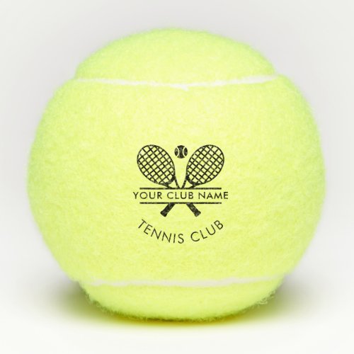 Add Club Name Tennis Team Black Custom Tennis Balls