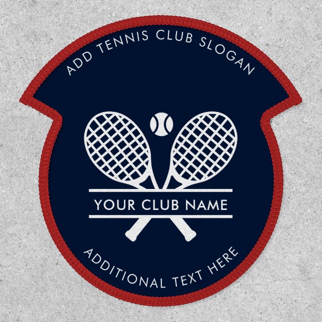 Add Club Name Tennis Team DIY Navy Blue Patch (Front)