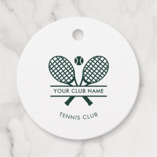 Add Club Name Tennis Team Green Custom Favor Tags