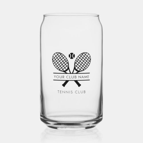 Add Club Name Tennis Team Logo Can Glass