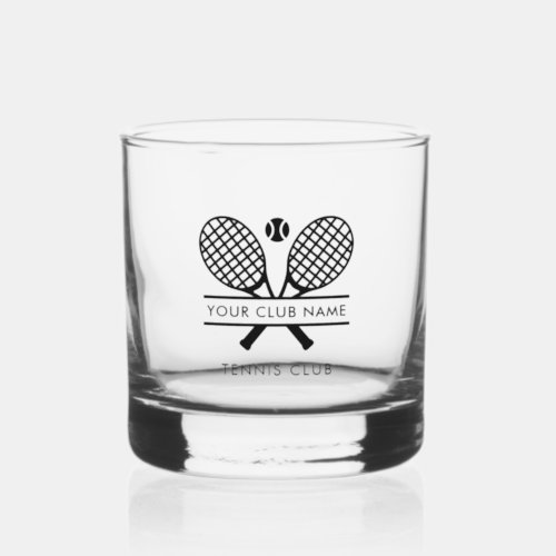 Add Club Name Tennis Team Logo Whiskey Glass