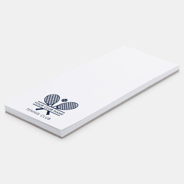 Add Club Name Tennis Team Navy Blue Logo Magnetic Notepad (Angled)