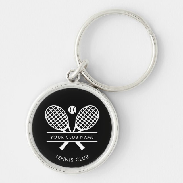 Add Club Name Tennis Team Simple Custom Keychain (Front)