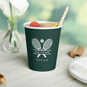 Add Club Name Tennis Team White Logo Paper Cups