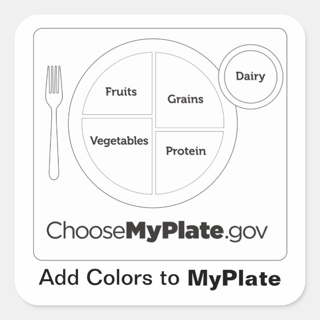 Add Colors to MyPlate White Sticker (Front)