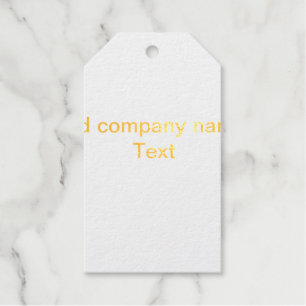 Add company business name text details minimal foil gift tags