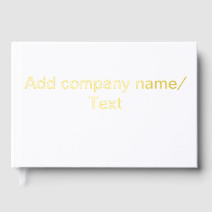 Add company business name text details minimal foil guest book