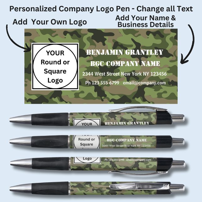 Add Company Details Name, Camo Background Effect Pen (Creator Uploaded)
