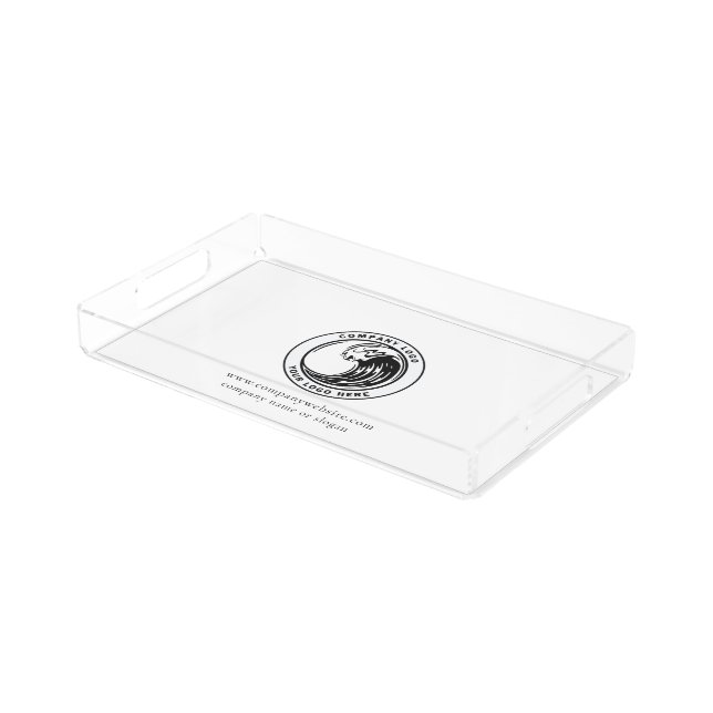 Add Company Logo and Business Name with Website Acrylic Tray (Angled)