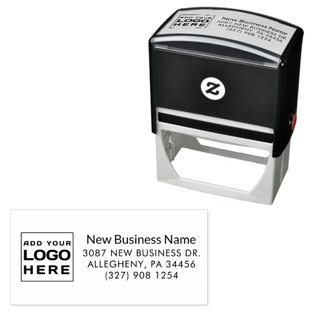 Add Company Logo and Business Return Address Self-inking Stamp (In Situ)