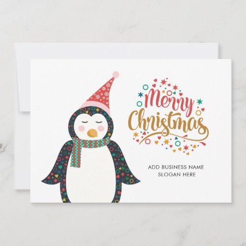 Add Company Logo and Slogan Christmas Holiday Card