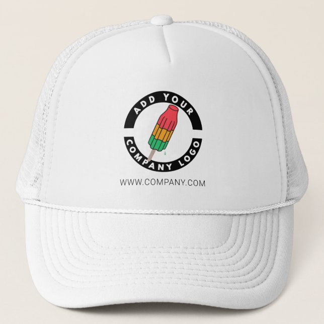 Add Company Logo Business Brand Employee Swag Trucker Hat (Front)