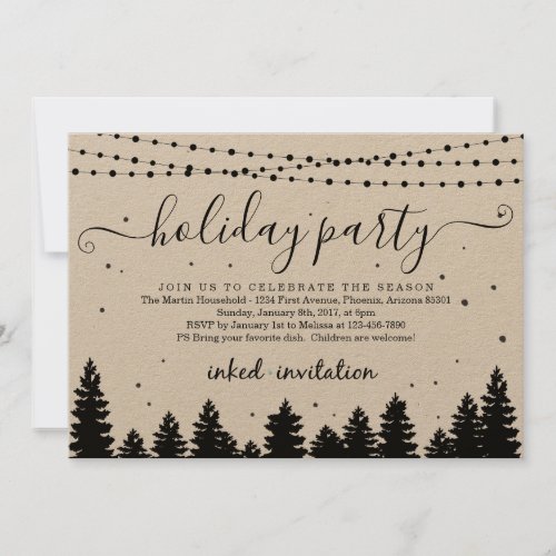 Add Company Logo Business Christmas Holiday Party Invitation