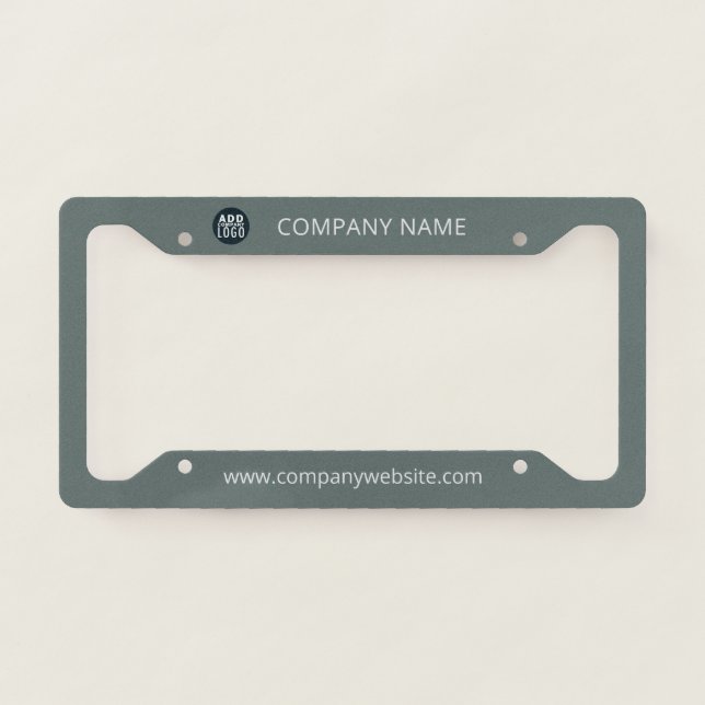 Add Company Logo Business Name and Website License Plate Frame (Front)