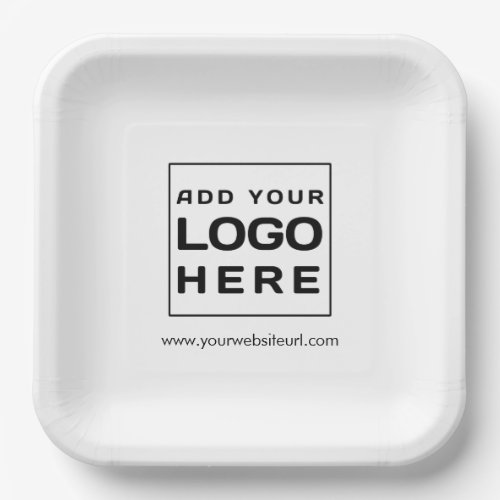 Add Company Logo Business Website Modern Paper Plates