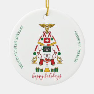Add Company Logo Medical Center Christmas Ceramic Ornament