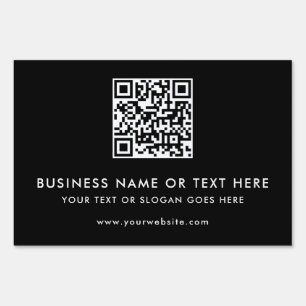 Add Company Logo QR Code Elegant Best Black Yard Sign