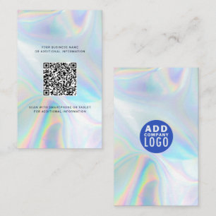 Add Company Logo QR Code Holographic Business Card