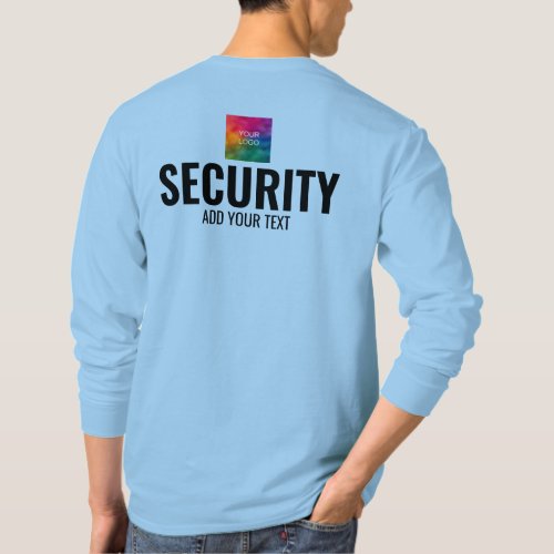 Add Company Logo Text Mens Template Security T_Shirt