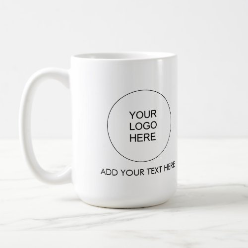 Add Company Logo Text Modern Elegant Coffee Mug