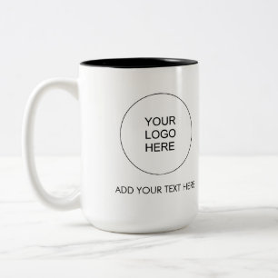 Add Company Logo Text Modern Simple Template Two-Tone Coffee Mug