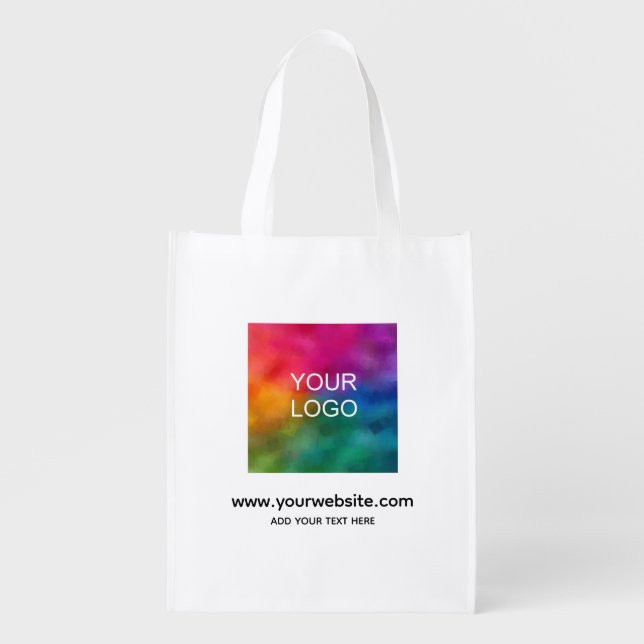 Add Company Logo Trendy Website Template Grocery Bag (Front)