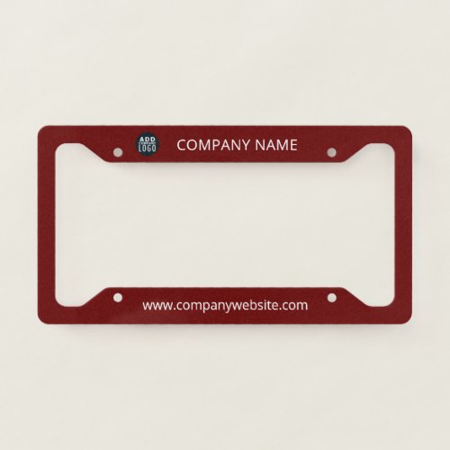 Add Company Logo with Name and Website License Plate Frame
