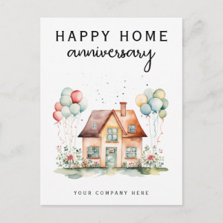 Add Company Name Balloon House Anniversary Postcard