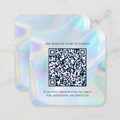 Add Corporate Logo and QR Code Holographic Square Business Card