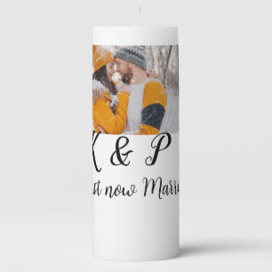 add coule photo just now married add name letter l pillar candle