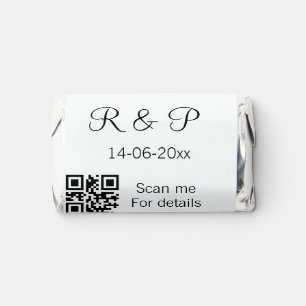 Add couple name date year Q R code here wedding te Hershey's Miniatures
