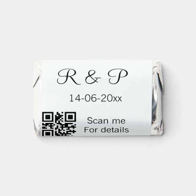 Add couple name date year Q R code here wedding te Hershey's Miniatures (Front)