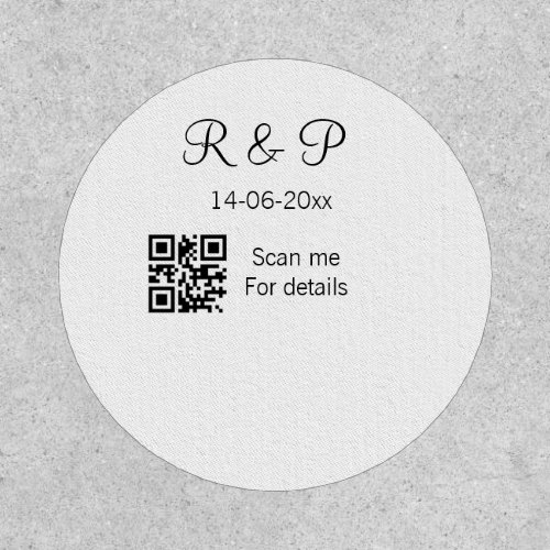 Add couple name date year Q R code here wedding te Patch