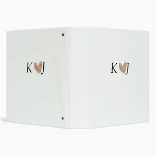 Add couple name letter wedding gold heart glitter  3 ring binder