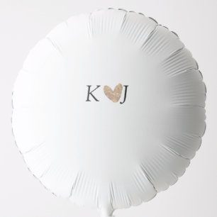 Add couple name letter wedding gold heart glitter balloon