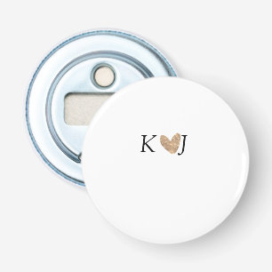 Add couple name letter wedding gold heart glitter bottle opener